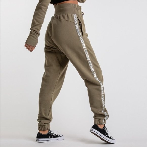 Gymshark Pants - Gymshark Oversized High-Waist Jogger Sweatpants Washed Khaki